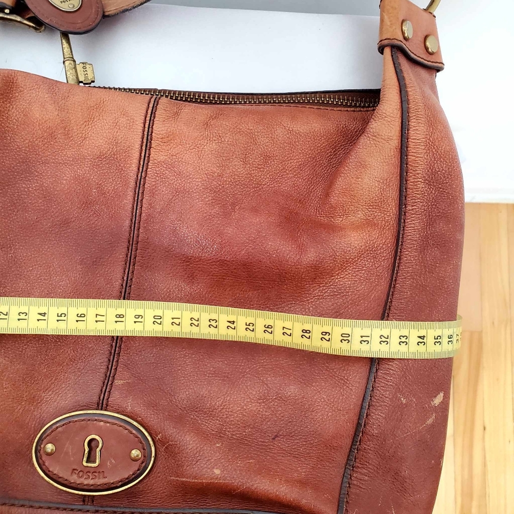 Vinrage Fossil Maddox Bucket Bag Brown Leather Slouch Shoulder Bag - Picture 14 of 17